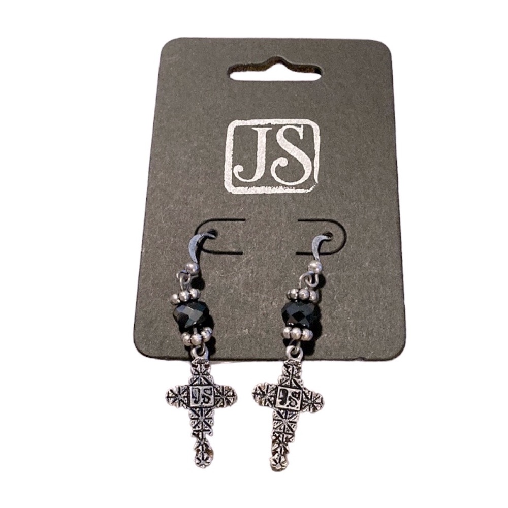 J S  Collection Designs Pierce Cross Earrings - Picture 7 of 7